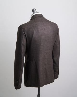 Tagliatore Elegant Micro Check Perfect Fit Soft Wool  Cashmere Sport Jacket Black  Brown  8