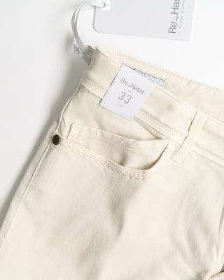 Re HasH Rubens Tailored Fit Superstretch Bull Denim Pants Off White 0 4