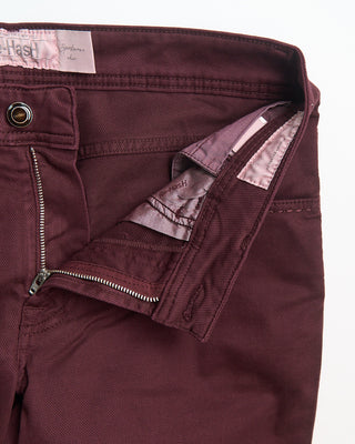 Re HasH Rubens Tailored Fit Stretch Cavalry Twill 5 Pocket Pants Bordeaux 0 3