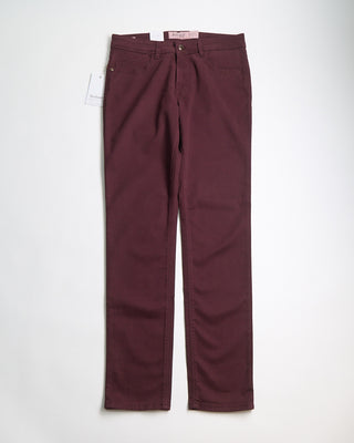 Re HasH Rubens Tailored Fit Stretch Cavalry Twill 5 Pocket Pants Bordeaux 0 6