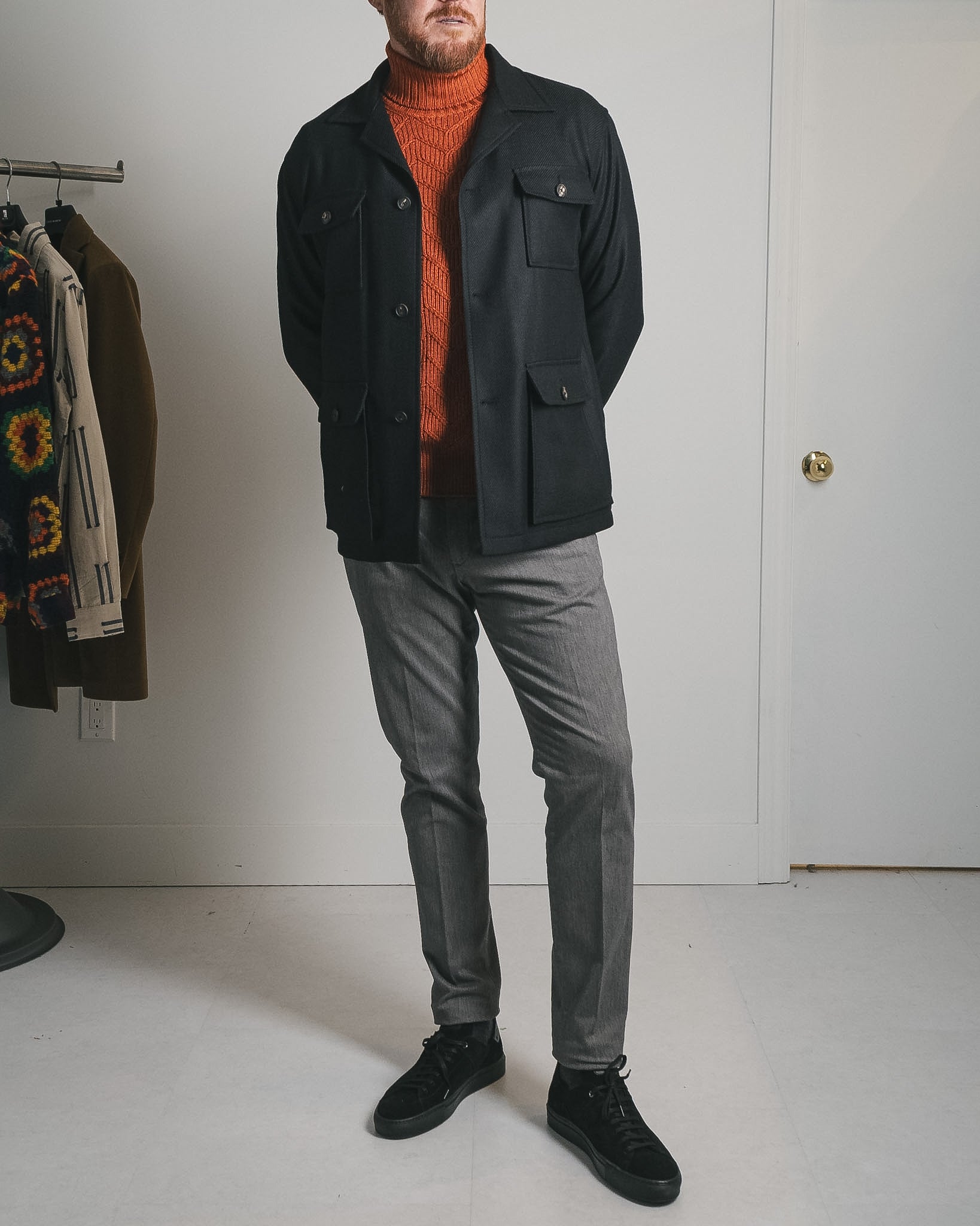 Dressy Wool Stretch Shirt Jacket