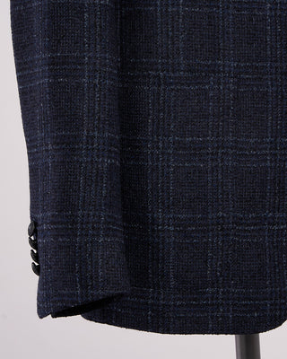 Tagliatore Wool Boucle Blue  Black Check Sport Jacket Blue  Black 10 2046
