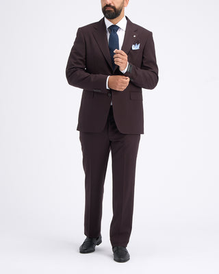 Tagliatore Elegant Burgundy Stretch Wool Suit Burgundy 13 11260