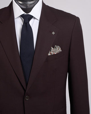 Tagliatore Elegant Burgundy Stretch Wool Suit Burgundy 4 2377