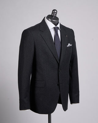 Tagliatore Super 110s Marled Gunmetal Blue Wool Suit Gunmetal 1
