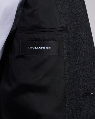 Tagliatore Super 110s Marled Gunmetal Blue Wool Suit Gunmetal 17
