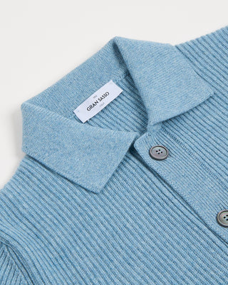 Gran Sasso English Ribbed Shirt Jacket Light Blue 2923
