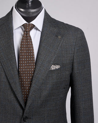 Tagliatore Light Blue Glencheck Wool Vesuvio Fit Soft Suit Grey  Black 2 2321