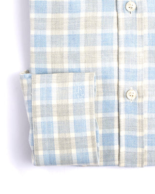 Paul  Shark Flannel Cotton Shirt Light Blue 2 4216