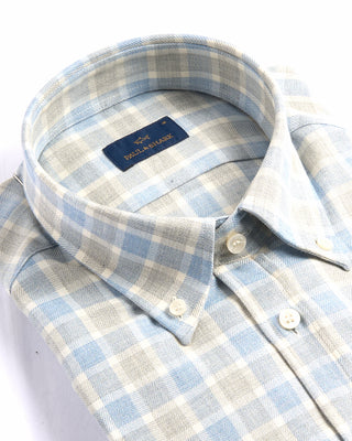 Paul  Shark Flannel Cotton Shirt Light Blue 4077