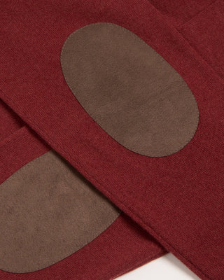 Gran Sasso Mock Zip Wool Sweater With Elbow Patch Brick 3 2852