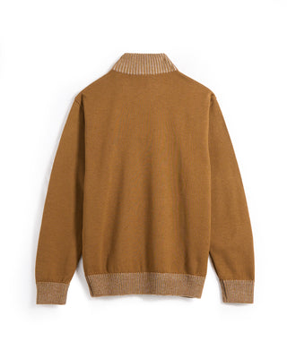 Paul  Shark Shark Tag Soft Cool Touch Wool Half Zip Sweater Tobacco 3 6748