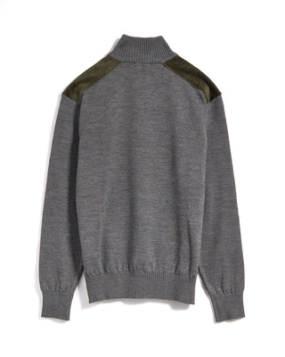 Paul  Shark Shark Tag Velvet Soft Cool Touch Wool Half Zip Sweater Grey 22 3612