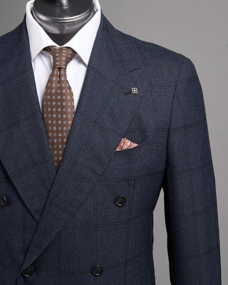 Tagliatore Tonal Check Wool Vesuvio Fit Db Soft Suit Navy 3 2441