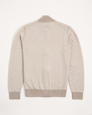 Gran Sasso Birdseye Knit Full Zip Sweater Beige 1 2701