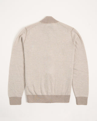 Gran Sasso Birdseye Knit Full Zip Sweater Beige 1 2829