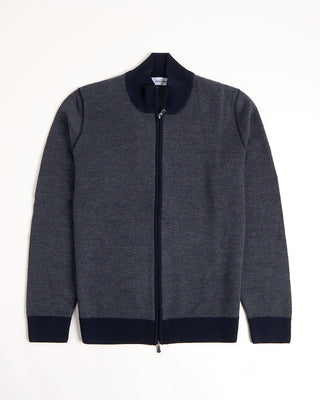 Gran Sasso Birdseye Knit Full Zip Sweater Grey 7 2815