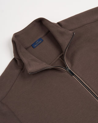 Paul  Shark Embroidered Fin Supmia Fleece Full Zip Sweater Jacket Taupe 11 32091