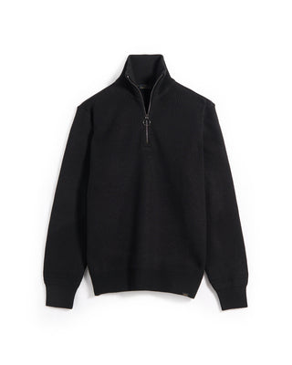 Paul  Shark Shark Tag Tech Wool Half Zip Sweater Black 4 6749