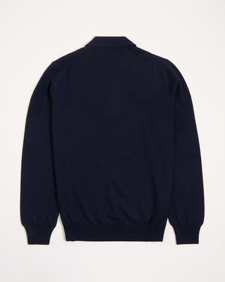 Gran Sasso Long Sleeve Zip Wool Polo Navy 12 2703