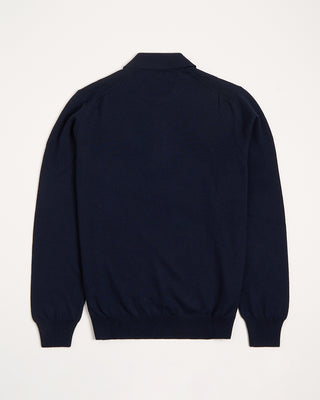 Gran Sasso Long Sleeve Zip Wool Polo Navy 12 2833