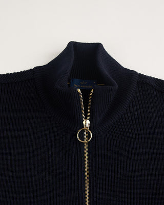 Paul  Shark Shark Tag Tech Wool Full Zip Sweater Navy 4 1841
