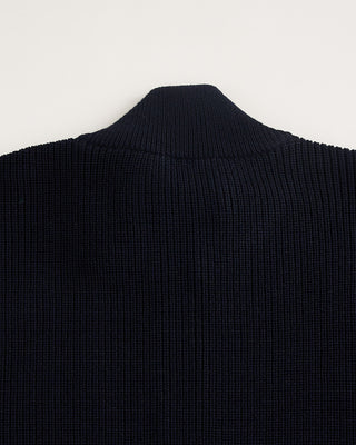 Paul  Shark Shark Tag Tech Wool Full Zip Sweater Navy 6 1840