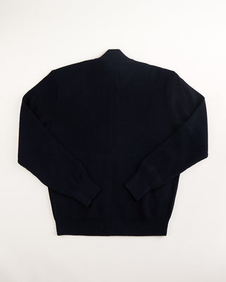 Paul  Shark Shark Tag Tech Wool Full Zip Sweater Navy 9 1839
