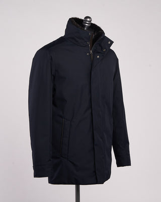 Paul  Shark Carcoat Save The Sea With Leather Details And Shark Fin Navy 5 2166