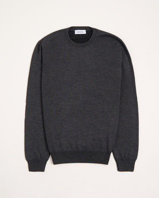 Gran Sasso Double Faced Wool Crewneck Sweater Charcoal 5 3123
