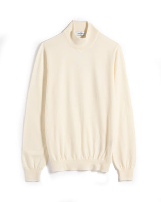 Gran Sasso Mock Neck Wool Sweater Cream 2 1 6629