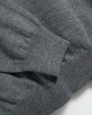 Gran Sasso Mock Neck Wool Sweater Charcoal 10 6004
