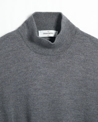 Gran Sasso Mock Neck Wool Sweater Charcoal 11 6005