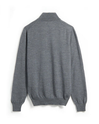 Gran Sasso Mock Neck Wool Sweater Charcoal 12 6006