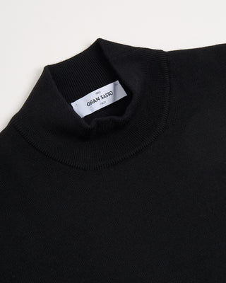 Gran Sasso Mock Neck Wool Sweater Black 3131