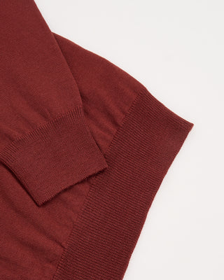 Gran Sasso Mock Neck Wool Sweater Brick 3 3128