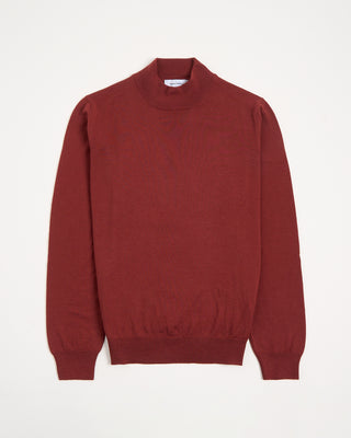 Gran Sasso Mock Neck Wool Sweater Brick 4 3125