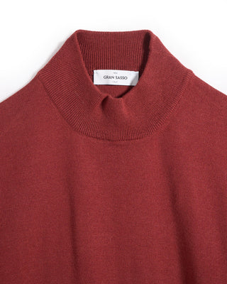 Gran Sasso Mock Neck Wool Sweater Brick 5 6634