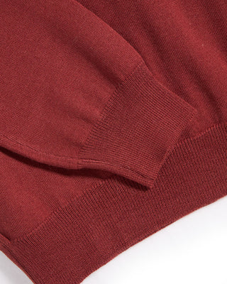 Gran Sasso Mock Neck Wool Sweater Brick 6 6639