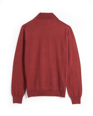 Gran Sasso Mock Neck Wool Sweater Brick 9 6636
