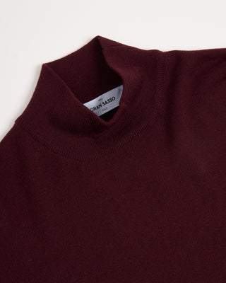 Gran Sasso Mock Neck Wool Sweater Burgundy 3173