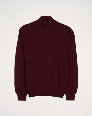 Gran Sasso Mock Neck Wool Sweater Burgundy 3 3171