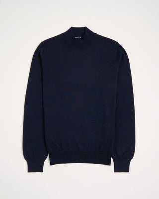 Gran Sasso Mock Neck Wool Sweater Navy 2 3165