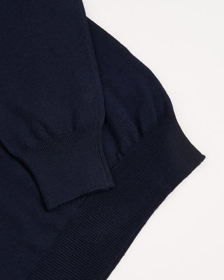 Gran Sasso Mock Neck Wool Sweater Navy 4 3161