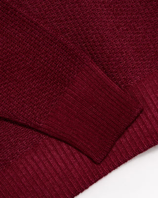 Gran Sasso Basketweave Vintage Crew Neck Sweater Berry 11 4887