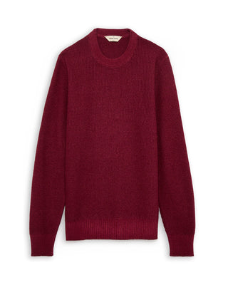 Gran Sasso Basketweave Vintage Crew Neck Sweater Berry 9 4886