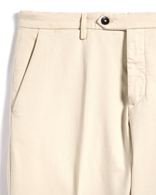 Briglia 1949 Ultrasoft Cotton Modal Twill Casual Pants Cream 10 3345