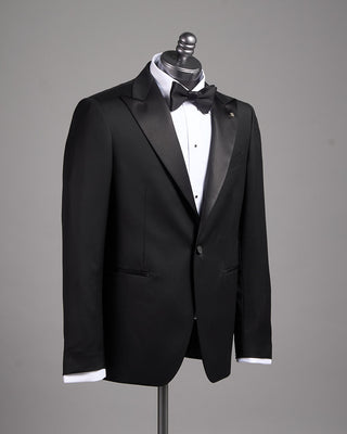 Tagliatore Black Peak Lapel Tuxedo Jacket Black 5 2661