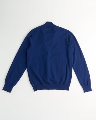 Paul  Shark Wool Full Zip Sweater With Alcantara Suede Cardigan Indigo  4