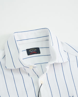 Paul  Shark Pinstripe Jersey Cotton Shirt White 1 3